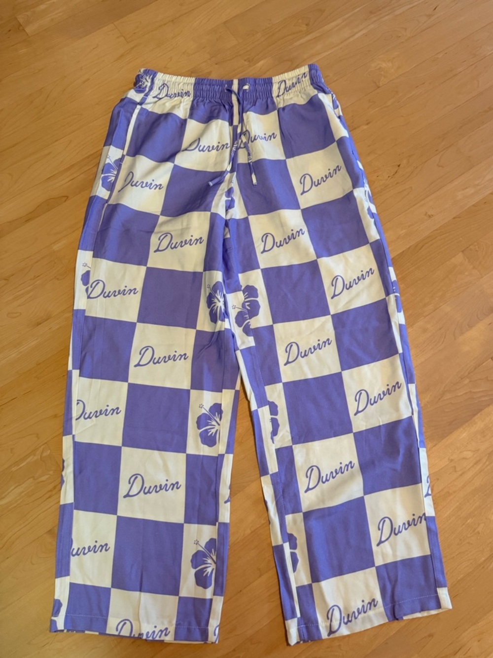 Duvin Purple & White Checker Pants